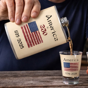 Amerikaanse Vlag 1776 tot 2026 USA 250ste Verjaard Heupfles