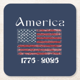 Amerikaanse Vlag 1776 tot 2026 USA 250ste Verjaard Kartonnen Onderzetters