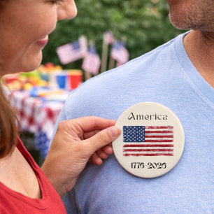 Amerikaanse Vlag 1776 tot 2026 USA 250ste Verjaard Ronde Button 4,0 Cm