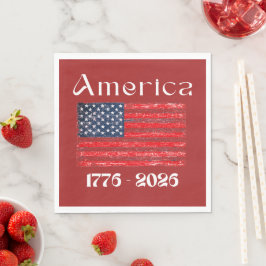 Amerikaanse Vlag 1776 tot 2026 USA 250ste verjaard Servet