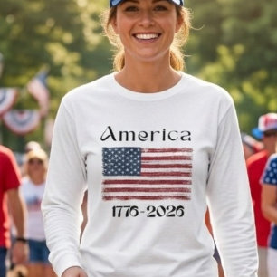 Amerikaanse Vlag 1776 tot 2026 VS 250 Verjaardag 4 T-shirt