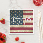 Amerikaanse Vlag 1776 Vierde Juli Feest Servet (Insitu)