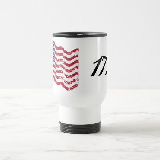 Amerikaanse vlag - 1776 - zwaar getroffen reisbeker (Center)