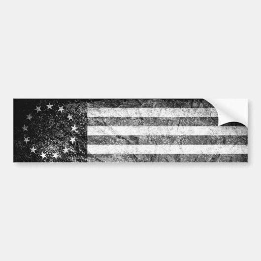 Amerikaanse vlag 1776, zwart-wit bumpersticker (Voorkant)