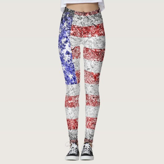 Amerikaanse vlag #17 Leggings (Voorkant)