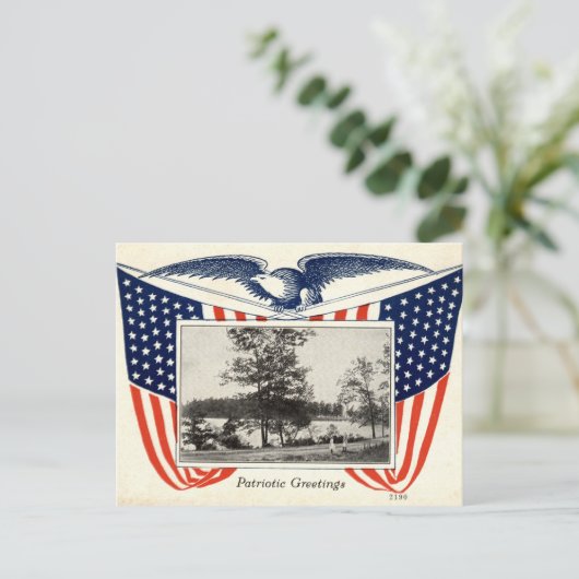 Amerikaanse vlag 1914 briefkaart (Staand voorkant)