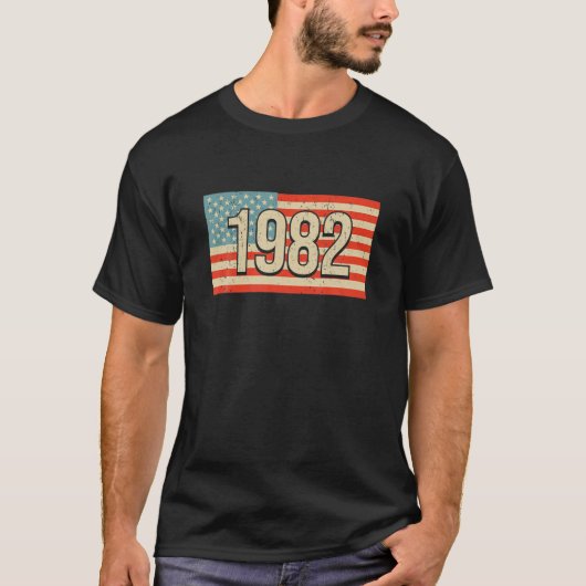  Amerikaanse vlag 1982 Patriottisch T-shirt (Voorkant)