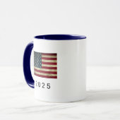 Amerikaanse Vlag 2025 Koffiemok Mok (Voorkant links)