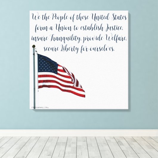 Amerikaanse vlag 2371 canvas afdruk (Insitu (Houten vloer))