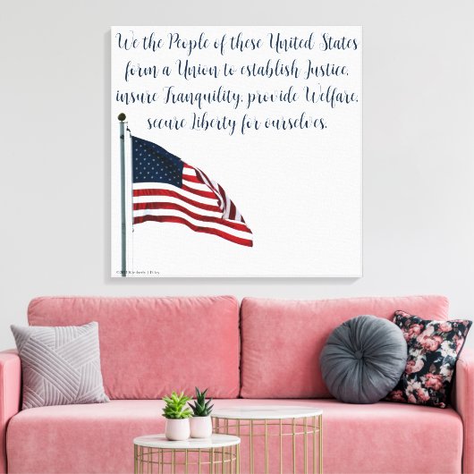 Amerikaanse vlag 2371 canvas afdruk (Insitu (Woonkamer))