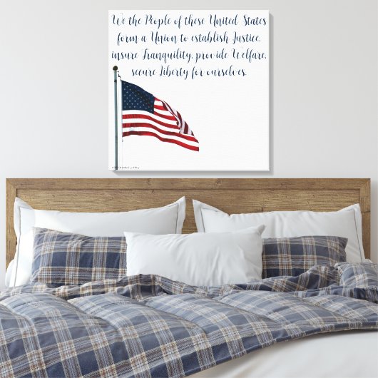 Amerikaanse vlag 2371 canvas afdruk (Insitu (Slaapkamer))
