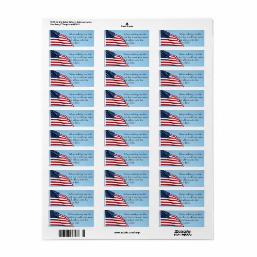 Amerikaanse vlag 2412 etiket (Full Sheet)