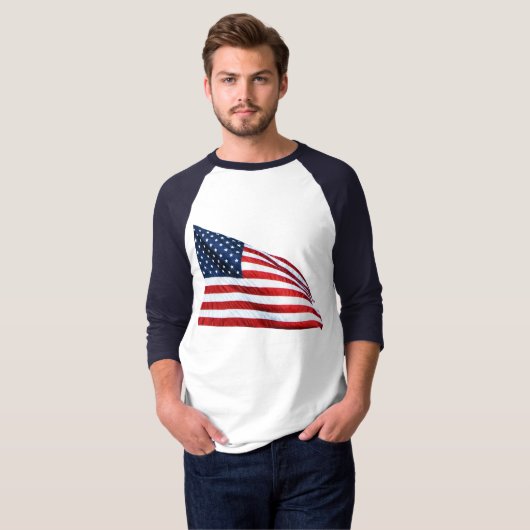 Amerikaanse vlag 2412 t-shirt (Voorkant volledig)