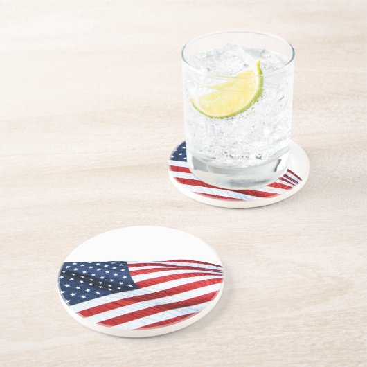 Amerikaanse vlag 2412 zandsteen onderzetter (Zijkant)