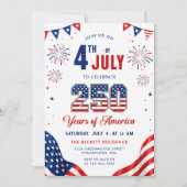 Amerikaanse Vlag 250 Jaar 4 juli Feest Kaart (Voorkant)