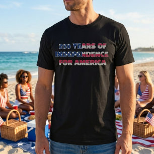 Amerikaanse Vlag 250 Jaar Onafhankelijkheid T-shirt