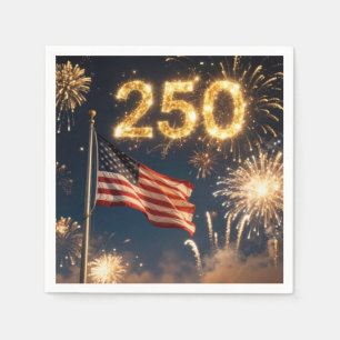 Amerikaanse Vlag 250e Verjaardagsfeest Servet