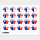 Amerikaanse vlag 2.0 ronde sticker (Vel)