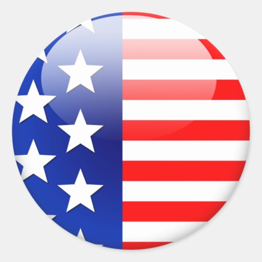 Amerikaanse vlag 2.0 ronde sticker (Voorkant)