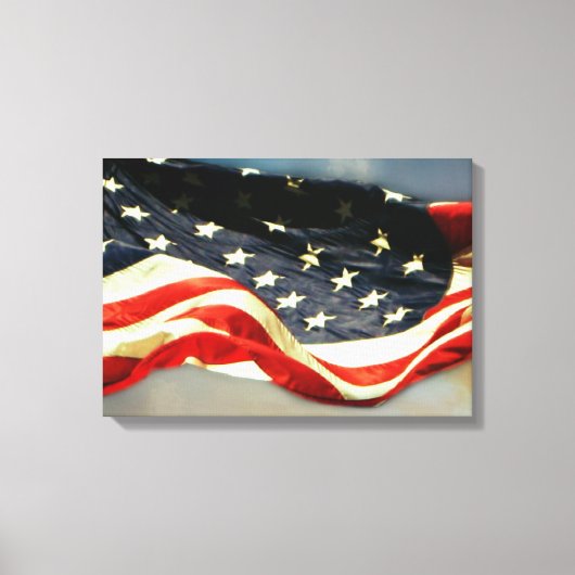 Amerikaanse vlag 2-paneel verpakt canvas afdrukken (Voorkant)