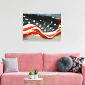 Amerikaanse vlag 2-paneel verpakt canvas afdrukken (Insitu (Woonkamer))