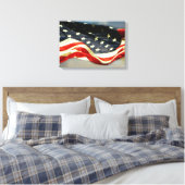 Amerikaanse vlag 2-paneel verpakt canvas afdrukken (Insitu (Slaapkamer))