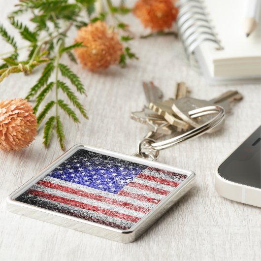Amerikaanse vlag 2 sleutelhanger (Zijkant)