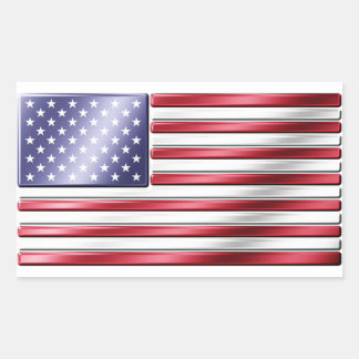 Amerikaanse vlag 2 - Verenigde Staten - Metallic Rechthoekige Sticker