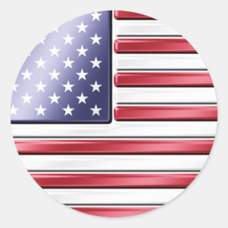 Amerikaanse vlag 2 - Verenigde Staten - Metallic Ronde Sticker