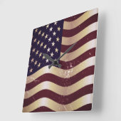  Amerikaanse vlag 2 Vierkante Klok (Hoek)