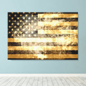 Amerikaanse vlag 3 canvas afdruk (Insitu (Houten vloer))