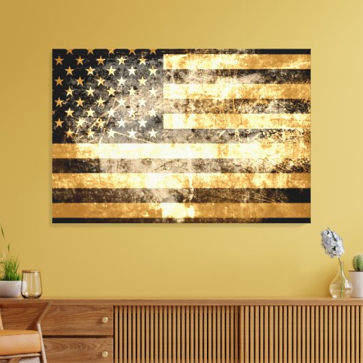 Amerikaanse vlag 3 canvas afdruk (Insitu (Woonkamer))