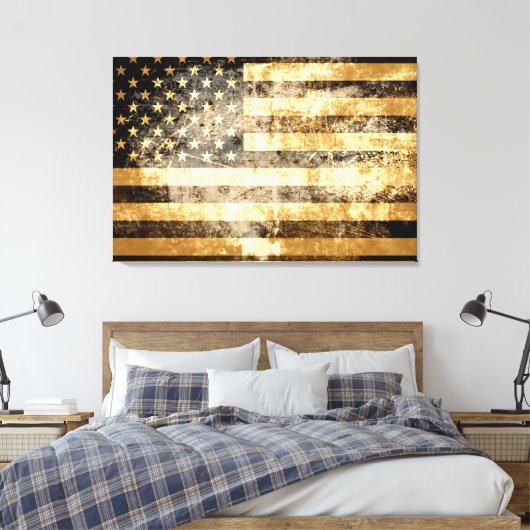 Amerikaanse vlag 3 canvas afdruk (Insitu (Slaapkamer))