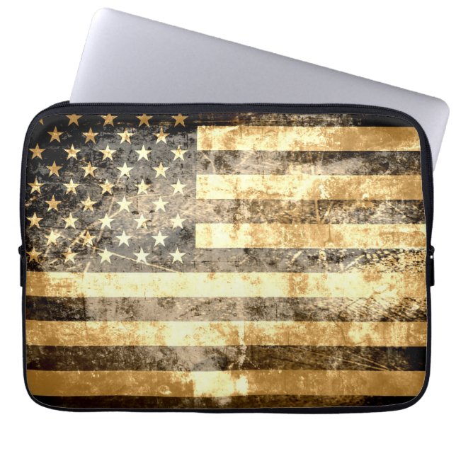 Amerikaanse vlag 3 laptop sleeve (Voorkant)