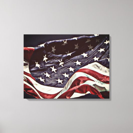Amerikaanse Vlag 3-Panel Omwikkeld Canvas Print (Voorkant)