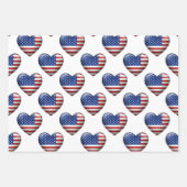 Amerikaanse vlag | 3D-hartpictogram Inpakpapier Vel (Voorkant)