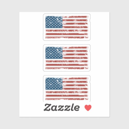 Amerikaanse vlag 3x ingesteld sticker (Vel)