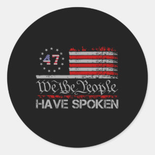 Amerikaanse vlag 47 Wij het volk hebben gesproken  Ronde Sticker