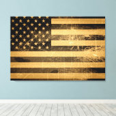 Amerikaanse vlag 4 canvas afdruk (Insitu (Houten vloer))