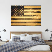 Amerikaanse vlag 4 canvas afdruk (Insitu (Slaapkamer))