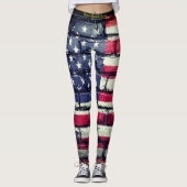 Amerikaanse vlag 4 de dag van de viering van juli leggings (Voorkant)