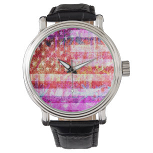 Amerikaanse vlag #4 horloge