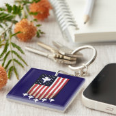 Amerikaanse Vlag 4 juli-65079 Sleutelhanger (Voorkant Rechts)