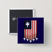 Amerikaanse Vlag 4 juli-65079 Vierkante Button 5,1 Cm (Voorkant /achterkant)