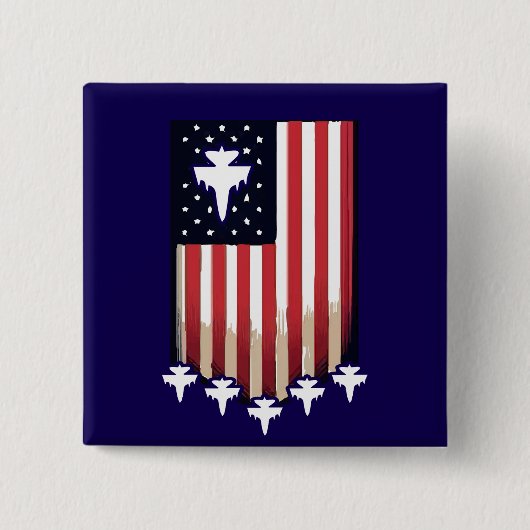 Amerikaanse Vlag 4 juli-65079 Vierkante Button 5,1 Cm (Voorkant)