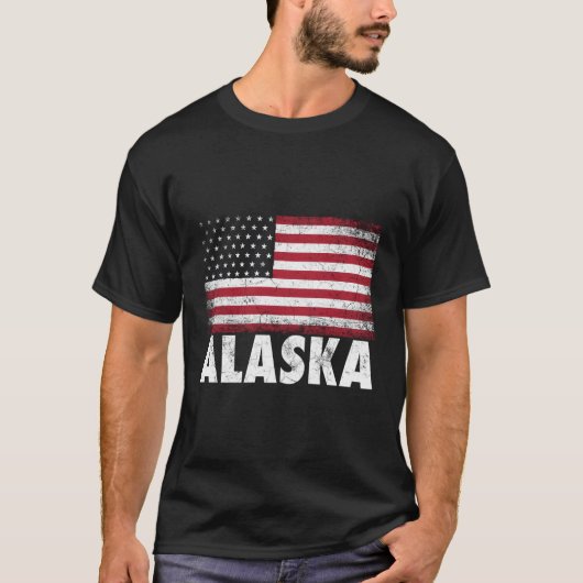 Amerikaanse vlag 4 juli Alaska Patriottisch T-shirt (Voorkant)