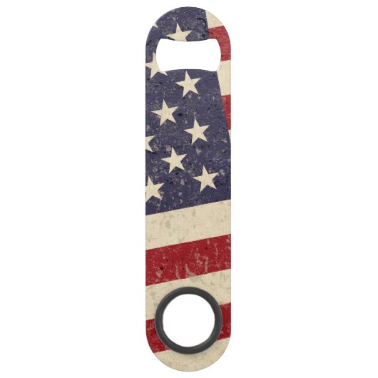  Amerikaanse vlag 4 juli BBQ Faded Old Glory Speed Flessenopener (Voorkant)