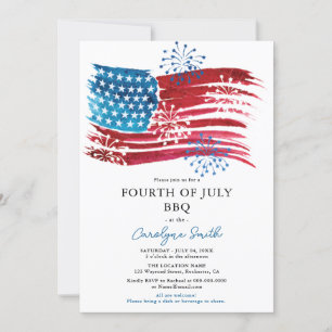 Amerikaanse Vlag 4 juli BBQ-feest Patriottisch Kaart