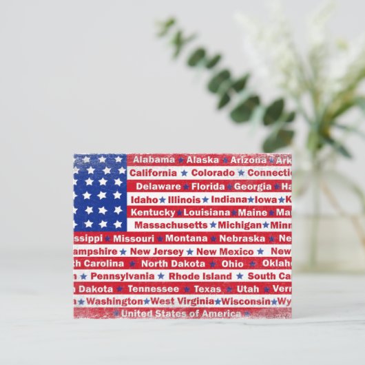 Amerikaanse vlag 4 Juli Briefkaart (Staand voorkant)