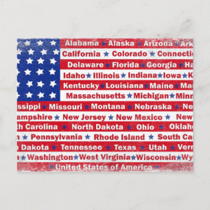 Amerikaanse vlag 4 Juli Briefkaart